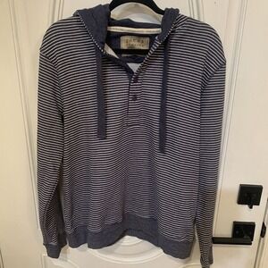 Jachs New York Recycled Fleece Sweater Men's Size M Blue & White Stripped‎